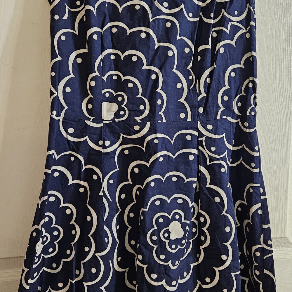 Boden Navy and White Floral Mini Dress